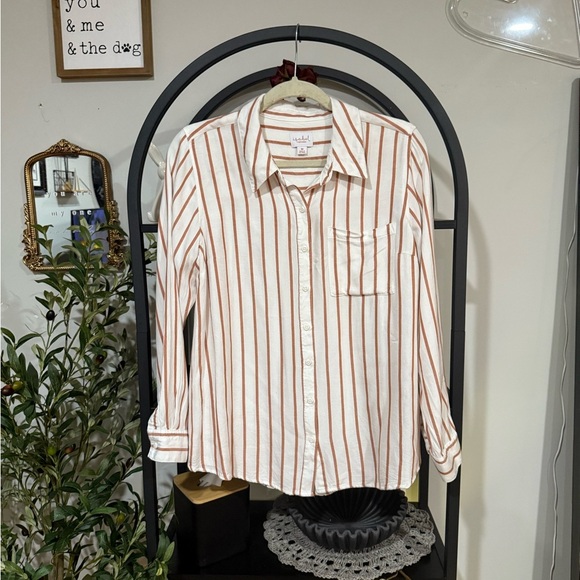 isabel  ingrid and isabel button down shirt with stripes - Picture 1 of 8